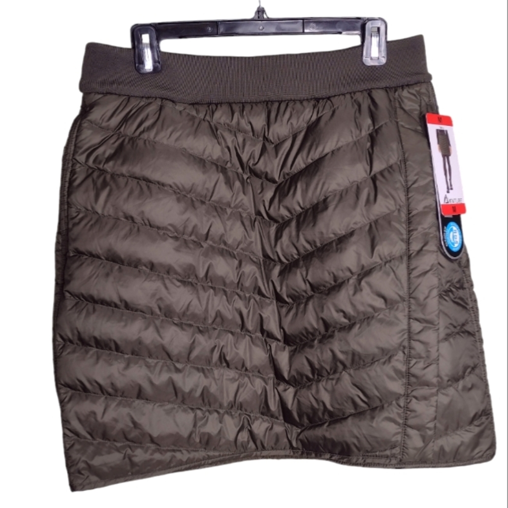 Adventure fleece-lined puffer down skirt olive M New